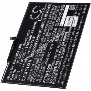 Batteri passer til Tablet Samsung Tab A8 10.5, SM-X200, SM-X205, Type HQ-6300SD