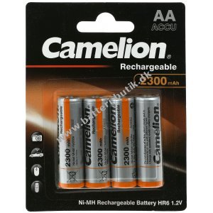 Camelion HR6 AA Mignon Batteri til Mus, Fjernbetjening, Foto-Kamera, Barbermaskine osv. 2300mAh 4er Blister