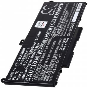 Batteri passer til Laptop Dell Latitude 15 5520, Precision 15 3560, Type 075X16, Type RJ40G