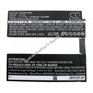 Batteri til Tablet Apple A1701