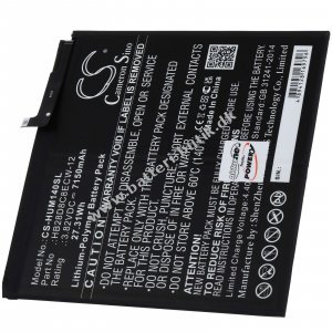 Batteri passer til Tablet Huawei MatePad 10.4 2020, BAH3-W09, Type HB28D8C8ECW-12