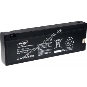 Powery Bly-Gel Batteri til Panasonic Type LC-SA122R3AU