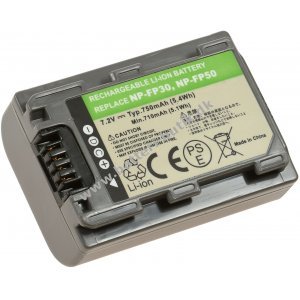 Batteri til Sony DCR-DVD105 750mAh