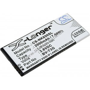 Batteri til Mobil, Smartphone Microsoft Lumia 650, Nokia Lumia 650,  Type BV-T3G