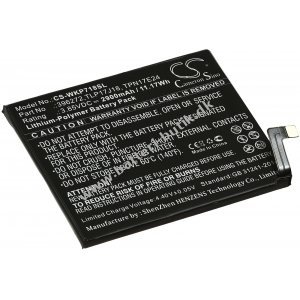 Batteri kompatibel med Wiko Type TLP17J18