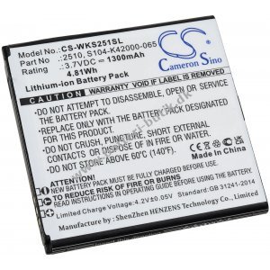 Batteri kompatibel med Wiko Type S104-K42000-065