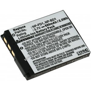 Batteri til Sony Typ NP-BD1