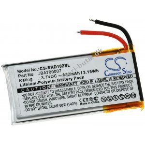 Batteri kompatibel med Cardo Type BAT00007