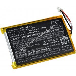 Batteri passer til Bluetooth-Hovedtelefoner  Razer OPUS X, Type 1ICP5/34/50 1S1P