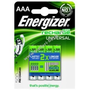 Energizer Universal HR 03 Batteri Ready to Use 4er Blister