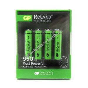 Batteri til GP HR03 4er Blister 950mAh