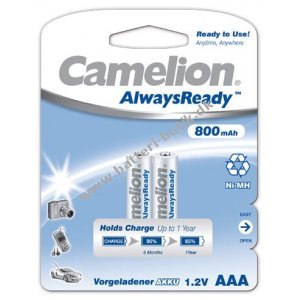 Camelion HR03 Micro AAA AlwaysReady 2er Blister 800mAh