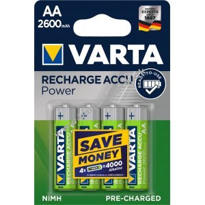 Varta Power Batteri Ready2Use Mignon AA 5716 HR6 LR06 4er Blister 2600mAh