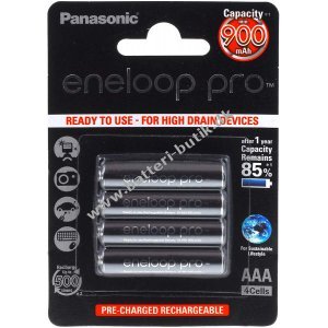 Panasonic eneloop Pro batteri AAA - 4er-Blister (BK-4HCCE/4BE)