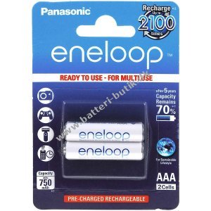 Panasonic eneloop Batteri AAA 2er-Blister (BK-4MCCE/2BE)