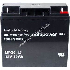 Powery Blybatteri (multipower) til UPS APC Smart-UPS SUA1500I 20Ah (erstatter ogs 18Ah)