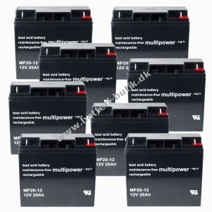 Powery Blybatteri (multipower) til UPS APC Smart-UPS SUA5000RMI5U 20Ah (erstatter også 18Ah)