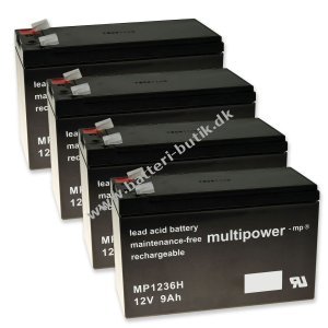 Powery Blybatteri MP1236H kompatibel med APC RBC23 9Ah 12V (Erstatter ogs 7,2Ah/7Ah)