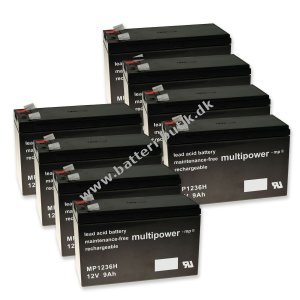 Powery Blybatteri MP1236H kompatibel med APC RBC27 9Ah 12V (Erstatter også 7,2Ah/7Ah)