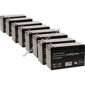 Erstatningsbatteri (multipower) kompatibel med UPS APC RBC12 12V 7Ah (erstatter 7,2Ah)