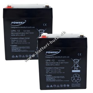 Powery Blygel Batteri 12V 6Ah erstatter APC RBC 20