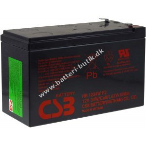 CSB Hochstrom Blybatteri HR1234WF2 passer til APC Back-UPS BE550G-UK 12V 9Ah