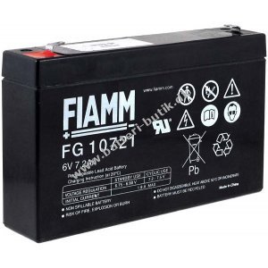 Erstatnings Batteri FIAMM FG10721 6V 7,2Ah til Foderbd, Agnbd