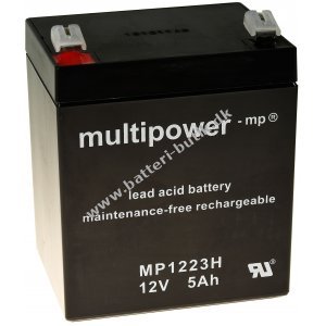 Powery Blybatteri (multipower) MP1223H kompatibel med FIAMM FGH20502 (High Rate)