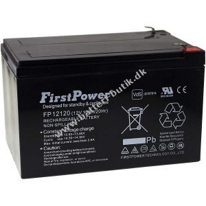 FirstPower Bly-Gel Batteri til Model Boats autocampere Hobby Camping 12Ah 12V VdS