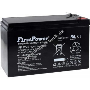 FirstPower Bly-Gel Batteri FP1270 VdS kompatibel med YUASA Typ NP7-12L