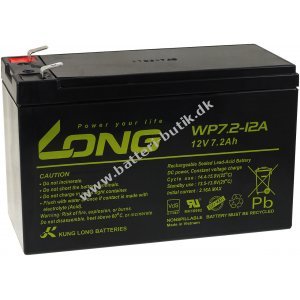 KungLong Blybatteri MP7,2-12B VdS kompatibel med YUASA Typ NP7-12L