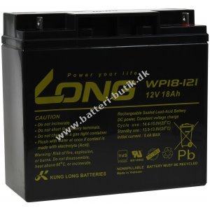 KungLong Erstatningsbatteri til Krestole, Elektro-Scooter, Elektriske kretjer 12V 18Ah