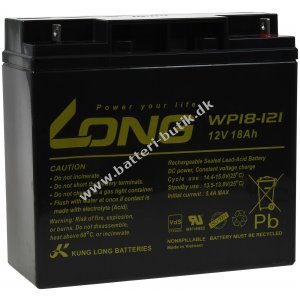 KungLong Erstatningsbatteri til Både, Modelhobby, Hobby, Camping 12V 18Ah