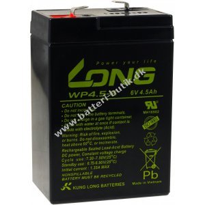 KungLong batteri til Hebebhnen UPS Notstrom 6V 4,5Ah (erstatter ogs 4Ah 5Ah)