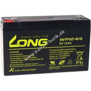 KungLong batteri til Elbil legebil 6V 12Ah (erstatter ogs 10Ah)