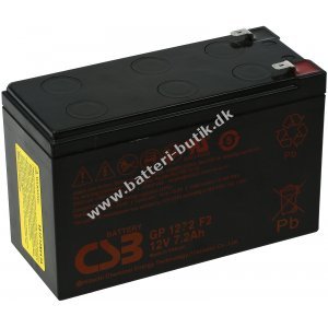CSB Standby Blybatteri GP1272 F2 passer til APC Back-UPS BK500 12V 7,2Ah