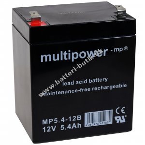 Multipower Blybatteri MP5.4-12B Stikforbindelse 6,3mm