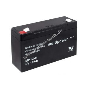 Powery Batteri til USV Ndstrm Ndbelysning 6V 12Ah (erstatter ogs 10Ah)