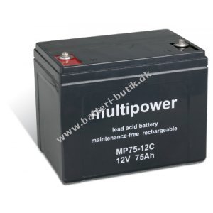 Powery Blybatteri (multipower) MP75-12C deep cycle