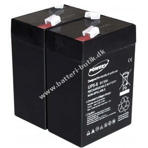 Powery Bly-Gel Batteri til Panasonic LC-R064R5P 6V 5Ah (erstatter også 4Ah 4,5Ah)