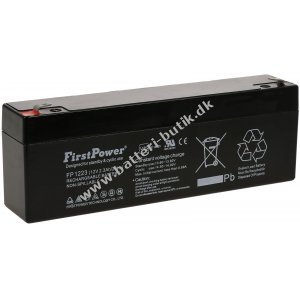 FirstPower Blygel Batteri FP1223 erstatter Multipower MP2.3-12, MP2.2-12 VdS 12V 2,3Ah