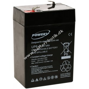 Powery Bly-Gel Batteri til Elektro-Scooter, Elektrisk kretj 6V 6Ah (erstatter ogs 4Ah, 4,5Ah)