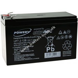 Powery Bly-Gel Batteri kompatibel med FIAMM Typ FG20722 12V 7,2Ah