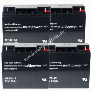 Powery Blybatteri (multipower) Erstatter YUASA NP18-12 20Ah (erstatter også 18Ah)