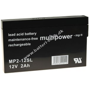 Powery Blybatteri (multipower) MP2-12SL kompatibel med YUASA NP2-12