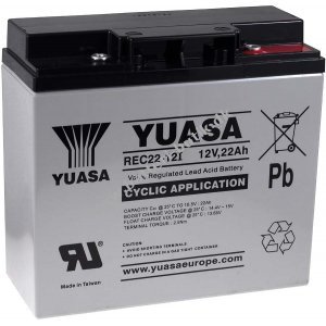 YUASA Erstatningsbatteri til Solar systemer rengringsmaskiner elevatorer 12V 22Ah cyklisk