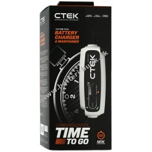 CTEK CT5 Time to Go, Batterioplader, med Countdown-Display 12V 5A EU-Stik