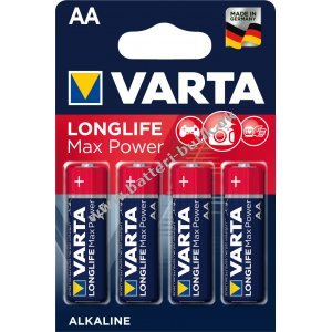 Varta Max Tech Alkaline AA Mignon Batterier 4er Blister