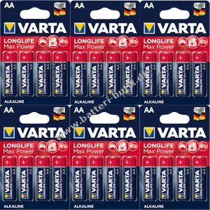 Varta Max Tech AA Alkaline Batterier – 24 Stk 6x4 Blisterpakning