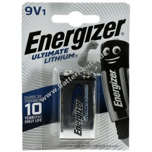 Energizer Ultimate Lithium Batteri 6AM-6 9V-Block Blister